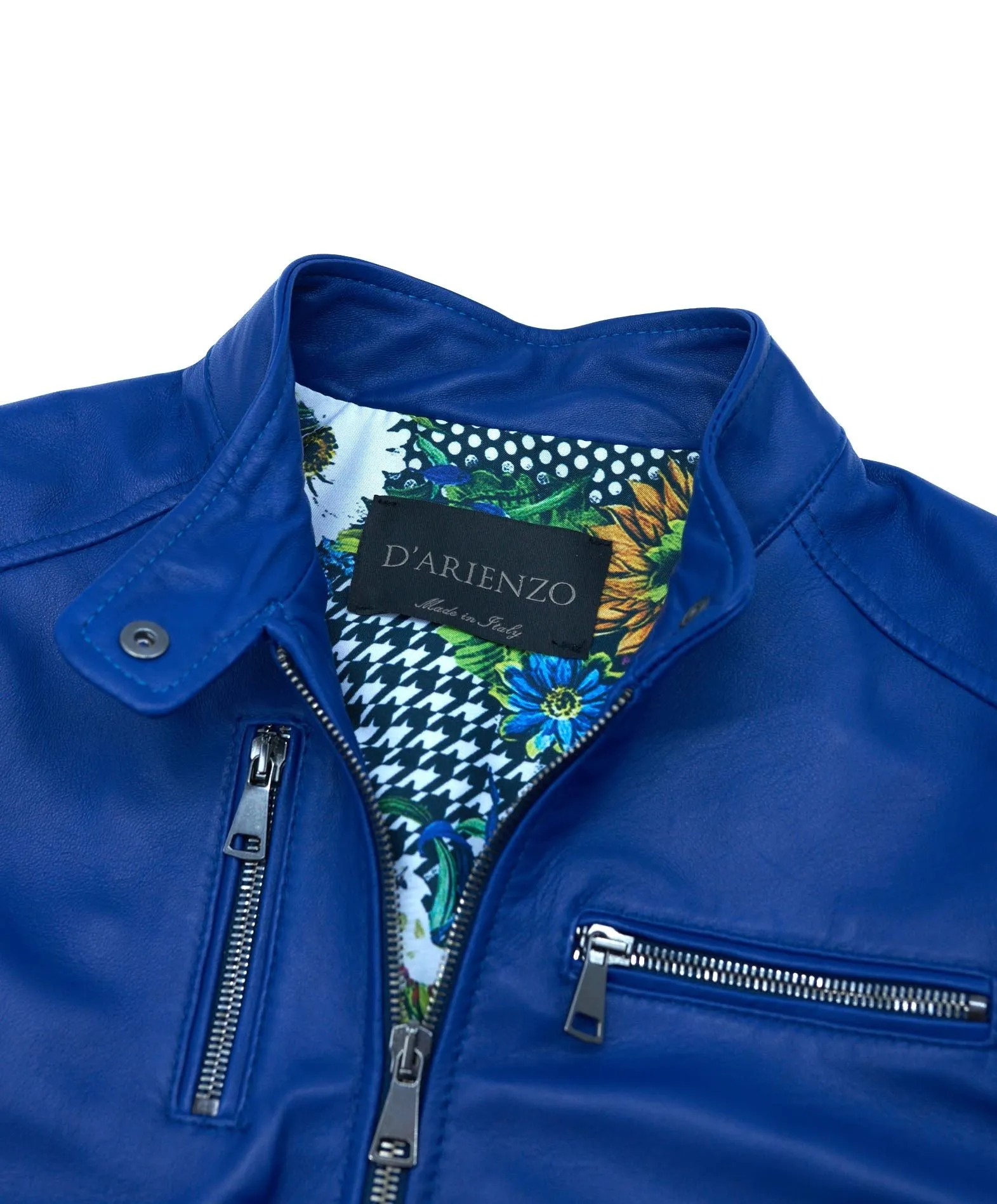 Blouson cuir femme veste moto veste cuir bleu femme Giulia