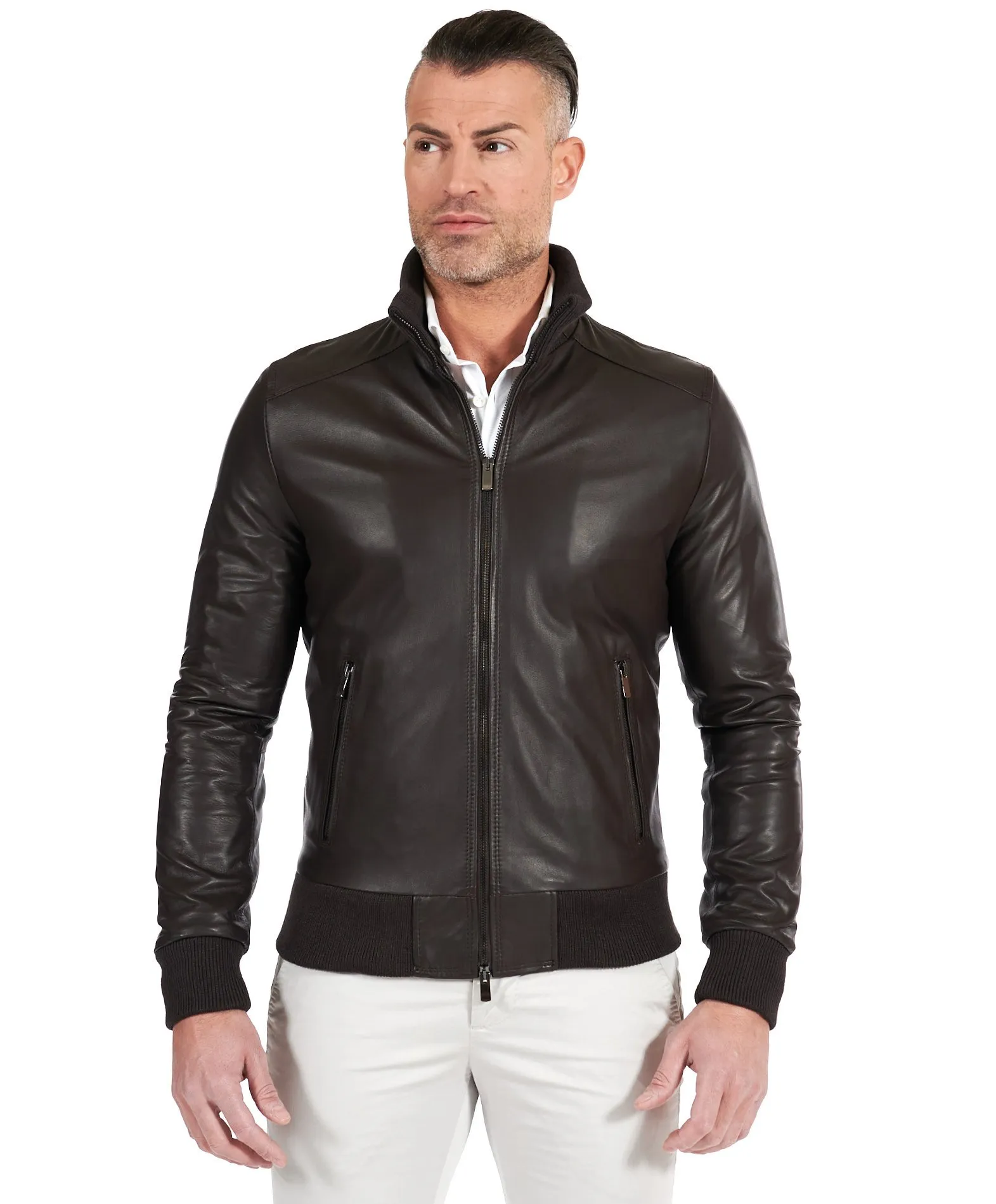 Blouson cuir homme blouson cuir marron bomber cuir marron 107 Bomber