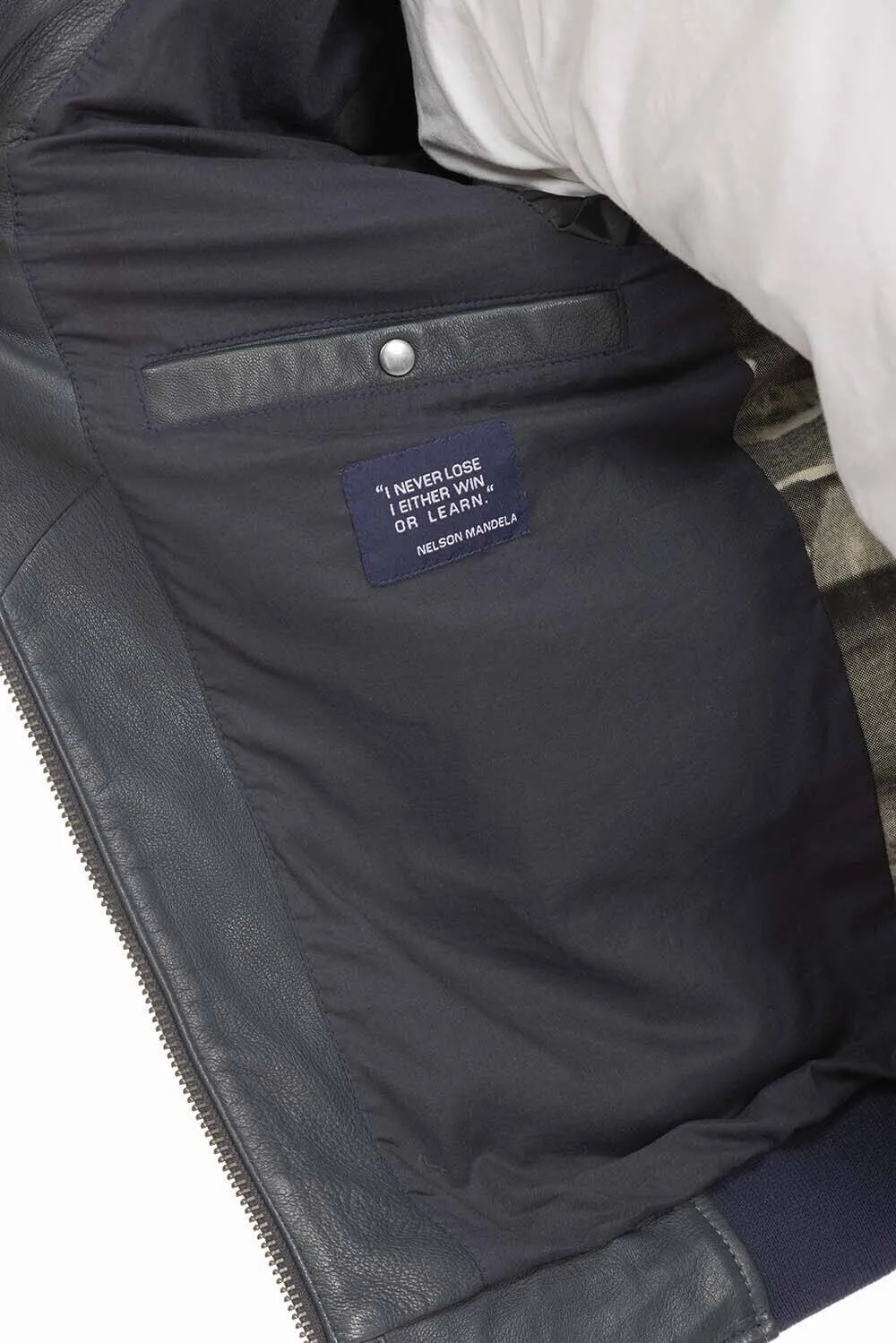 Blouson cuir homme navy style pilote