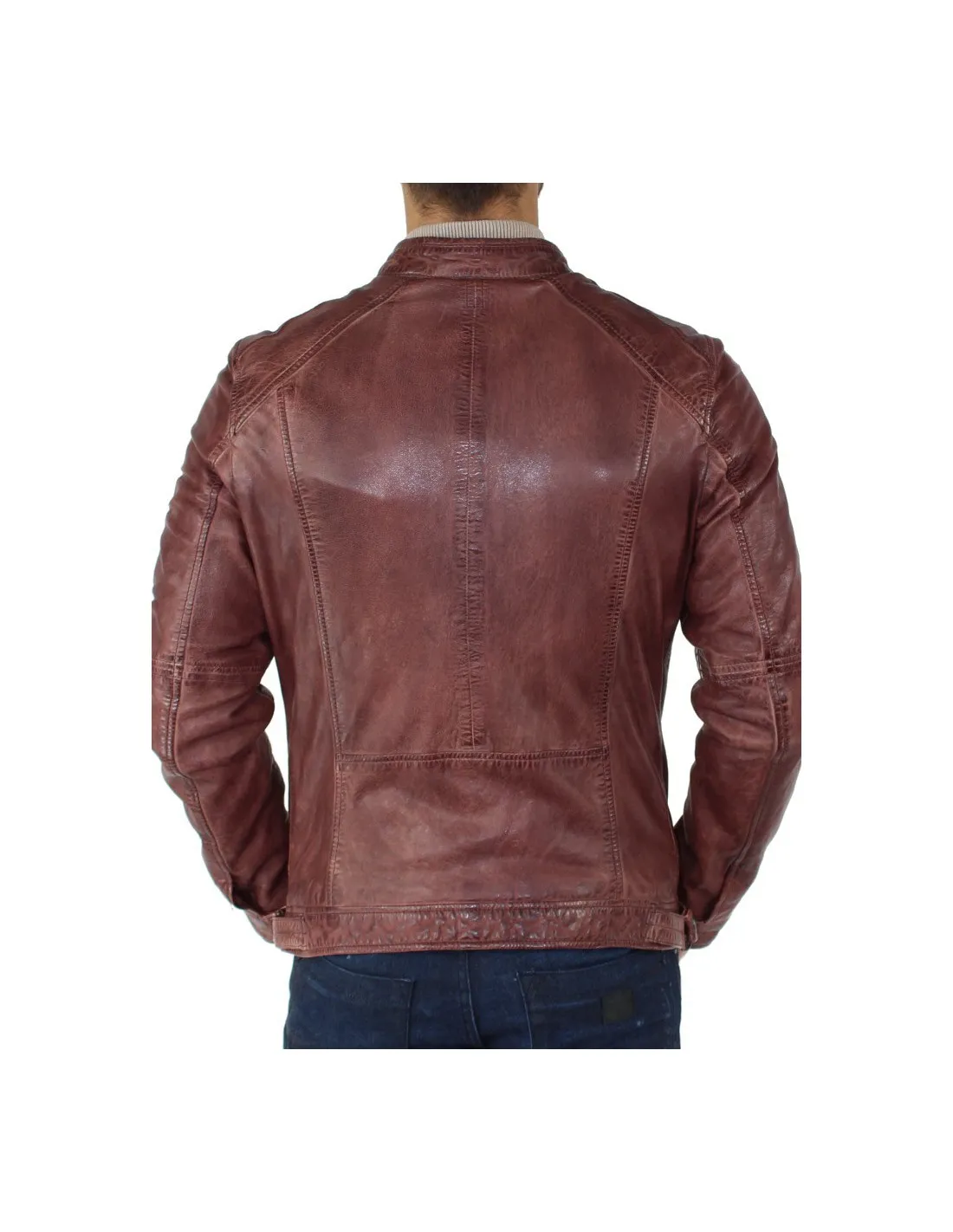 Blouson Oakwood Casey en cuir ref_cco34483 Bordeaux