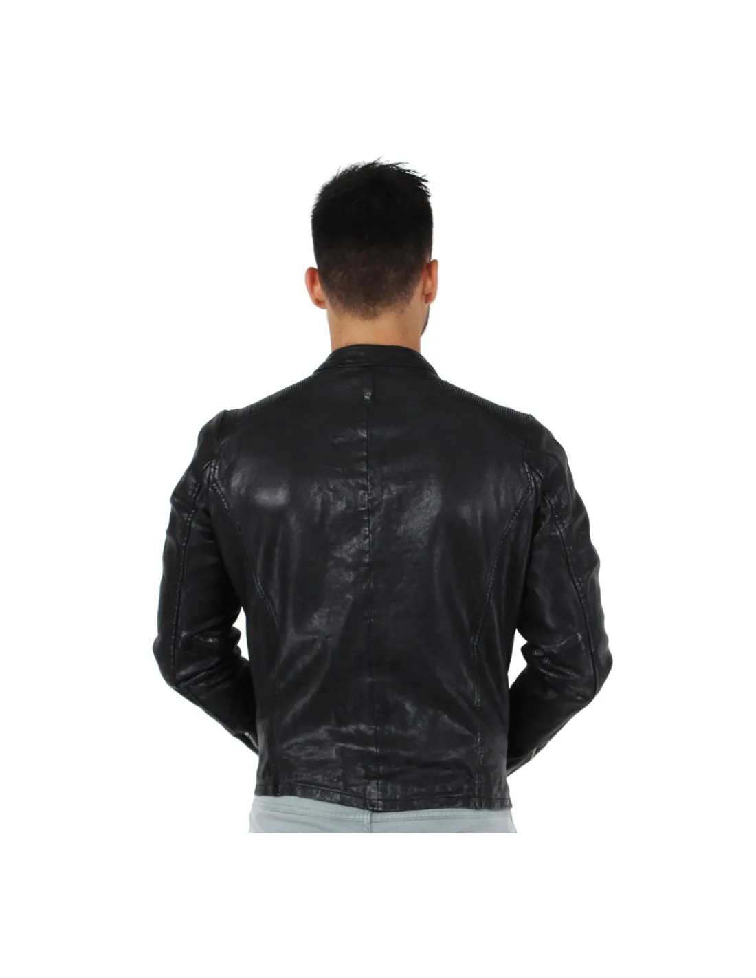 Blouson Redskins Cross Janeiro en cuir ref_44189 Noir
