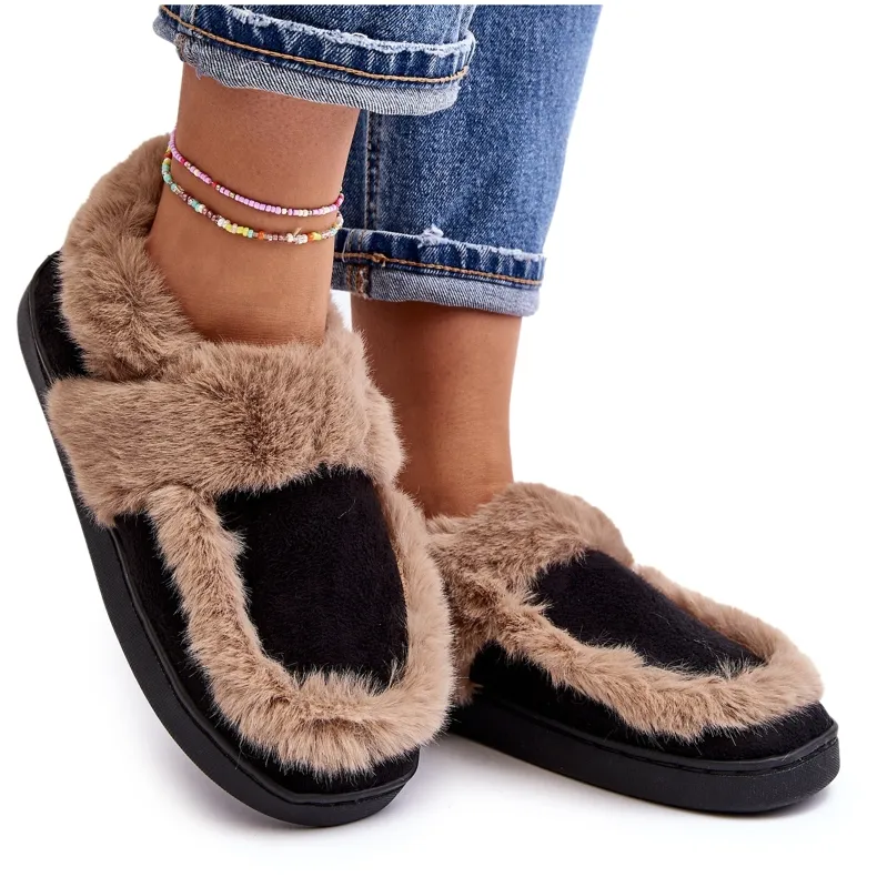 Chaussons Femme Avec Fourrure Noir Sailey le noir