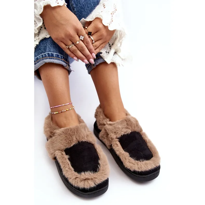 Chaussons Femme Avec Fourrure Noir Sailey le noir