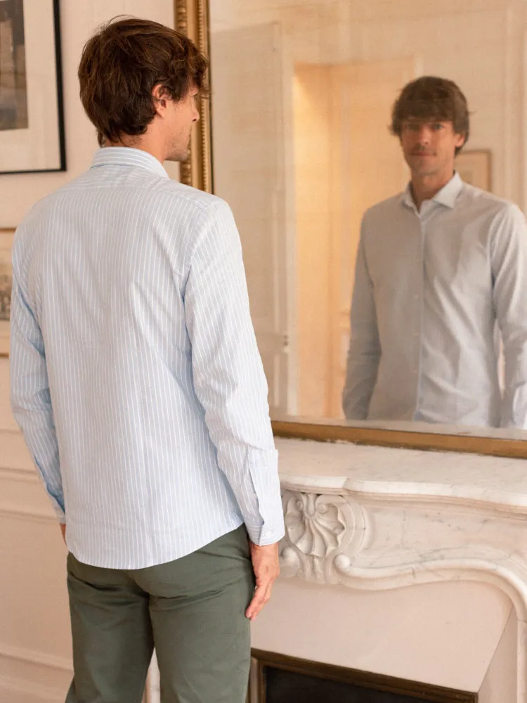 Chemise col italien tissu technique