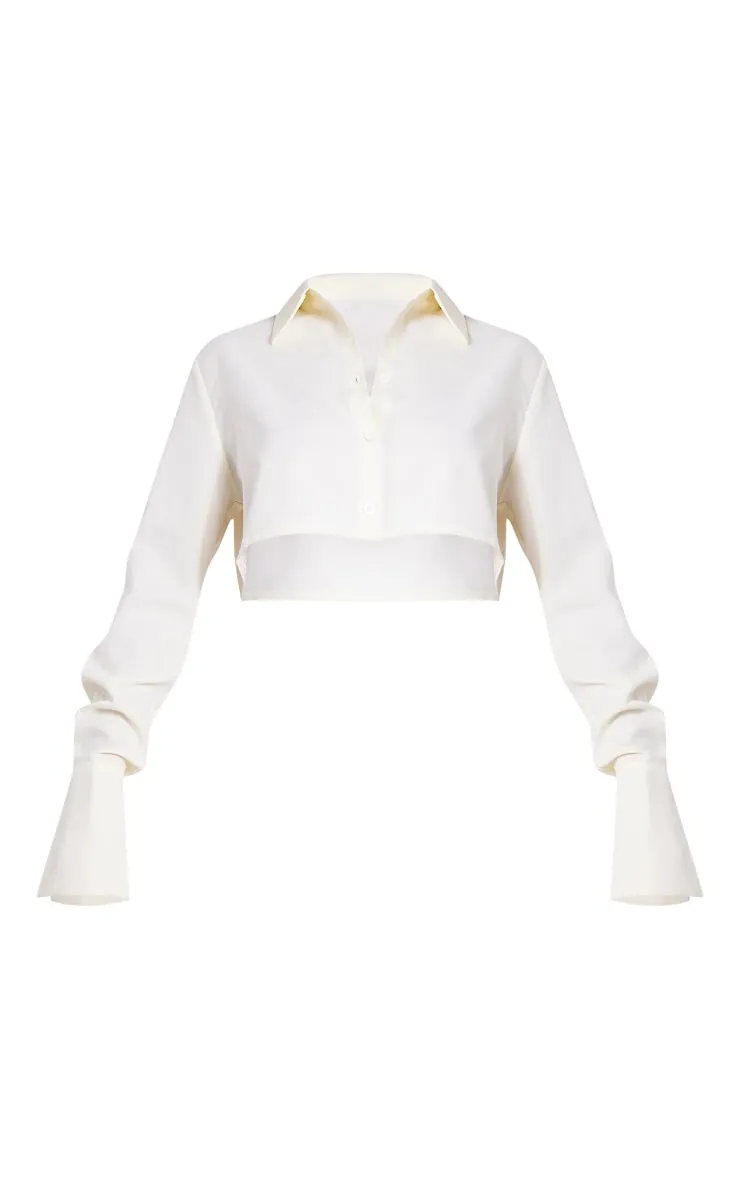 Chemise courte crème