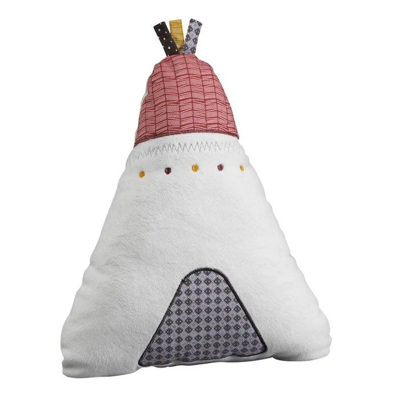 Coussin déco Tipi - Timouki - Blanc - Triangulaire - 27x22cm blanc - Sauthon