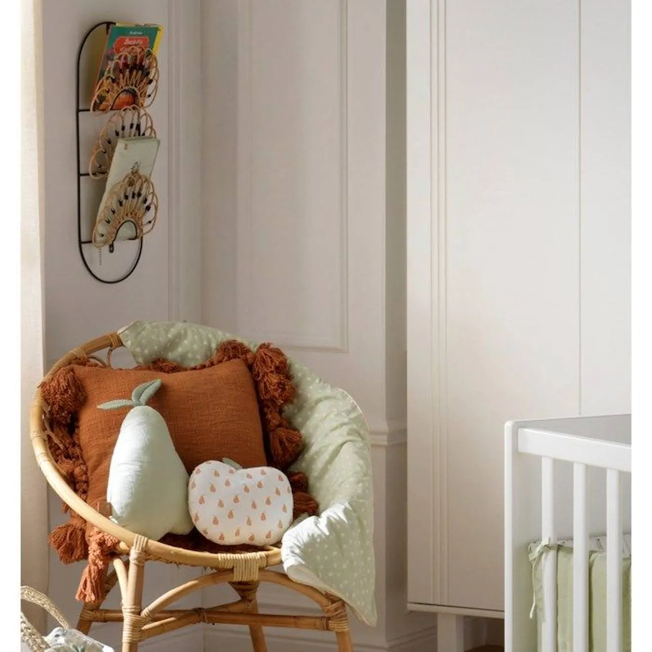 Couverture 75x100 cm en coton Vert tilleul vert - Sauthon