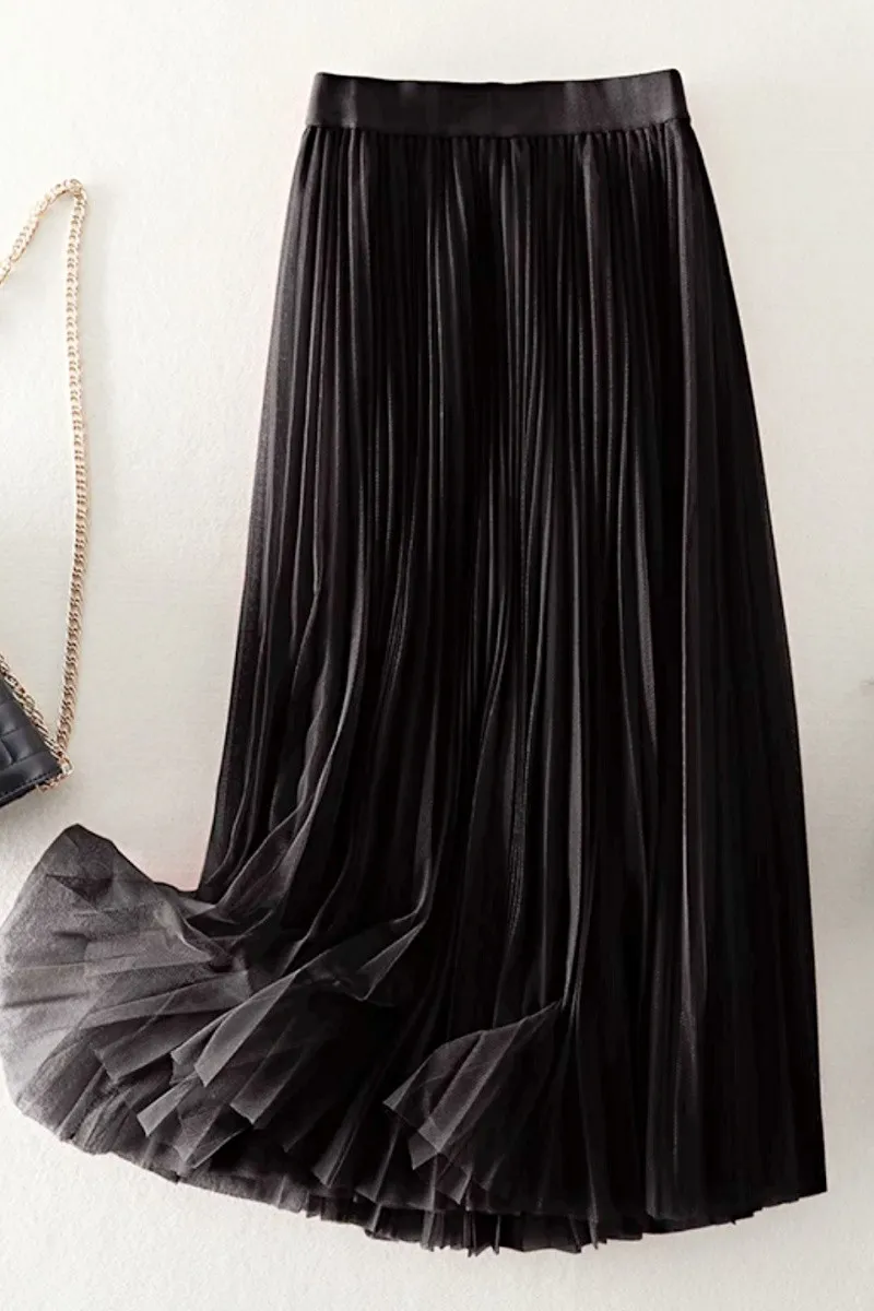 Jupe plisse tulle noire
