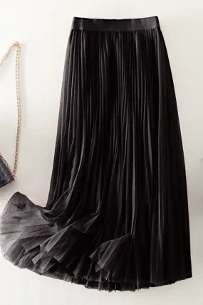 Jupe plisse tulle noire