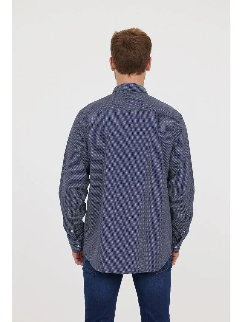 Lee Cooper - Chemise manches longues coton comfort DORIC - Bleu marine