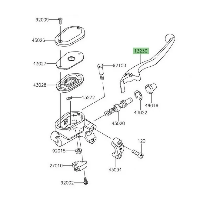 Levier de frein Kawasaki Ninja 400 (2018-2020) | Moto Shop 35