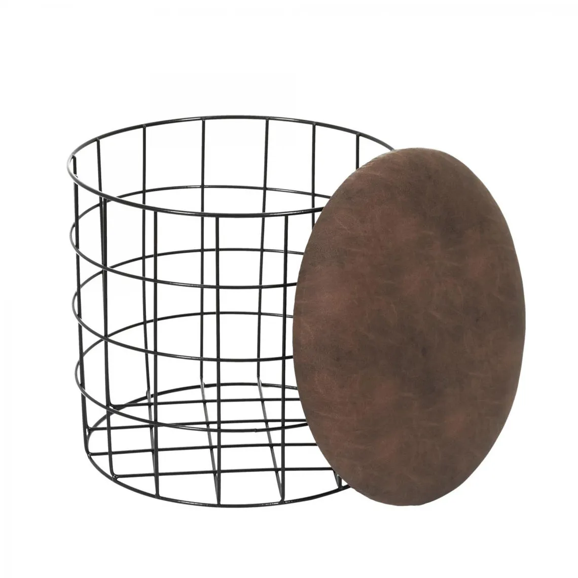 Lot de 2 Poufs Gigogne Pu Marron | 3 Suisses