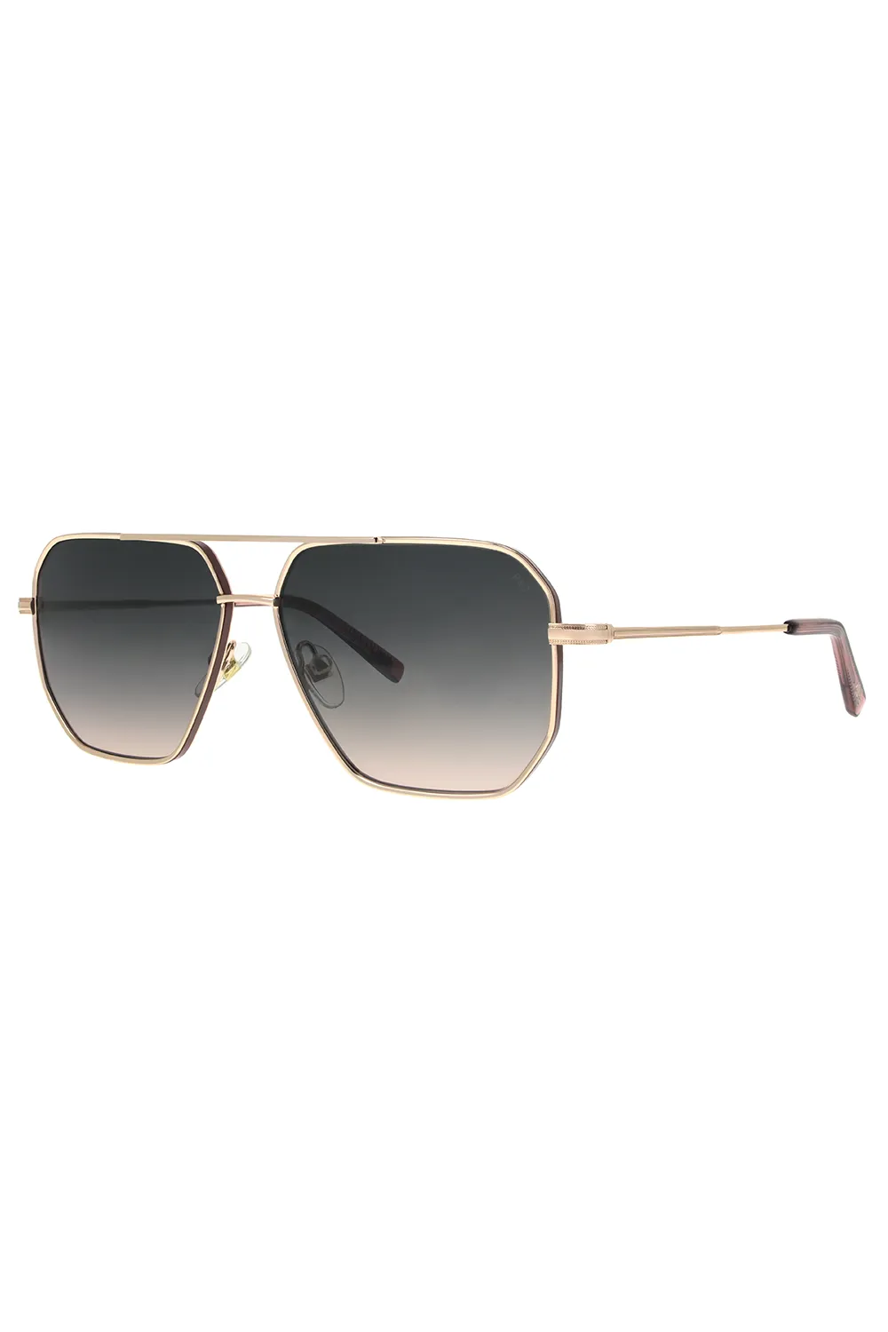 Lunettes de soleil rectangulaires en métal fin