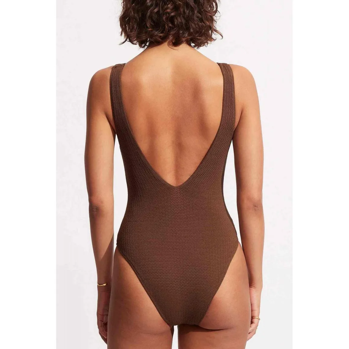 Maillot de bain 1 pièce plongeant - Marron | 3 Suisses