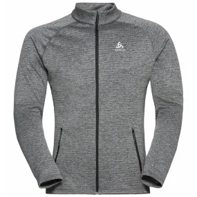 Manches Longues Odlo Men Mid Layer Full Zip Tencia Dark Grey Melange