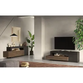 Meuble TV 1 porte 1 tiroir marron | 3 Suisses