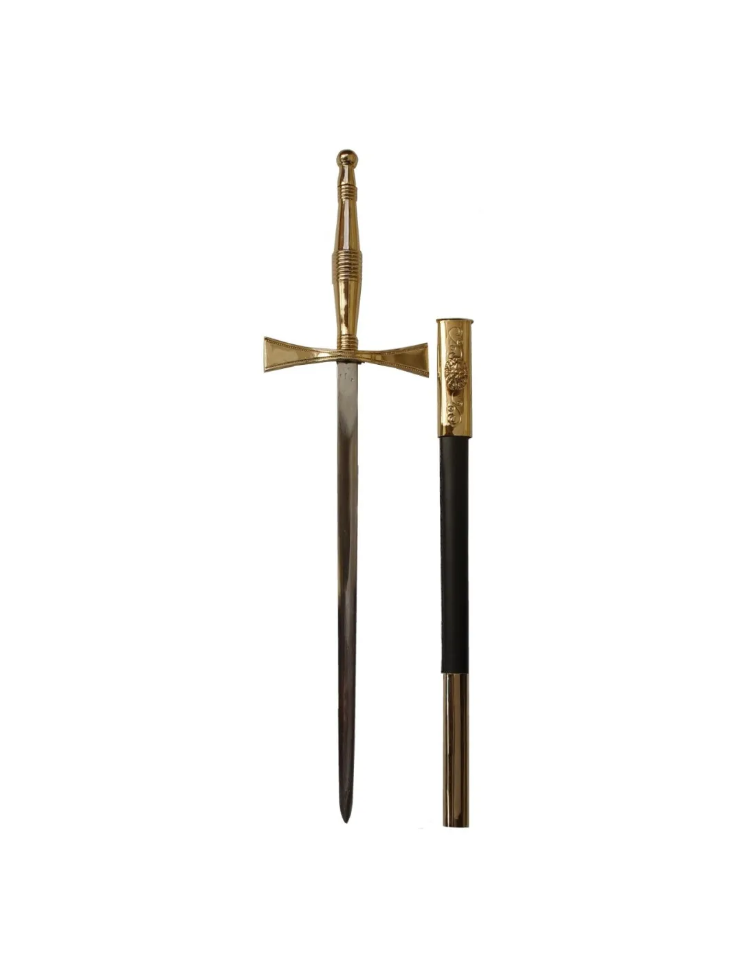 Mini épée maçonnique courte avec poignée et fourreau dorés ⚔️ Boutique Épées