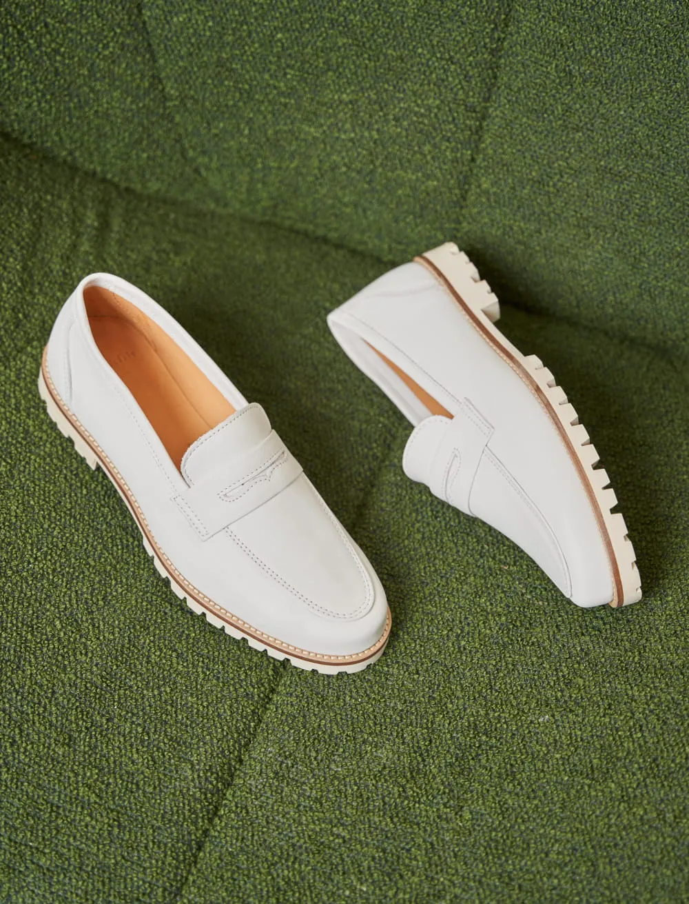 Mocassin en cuir pour femme: La Femme Insolente Cuir Blanc