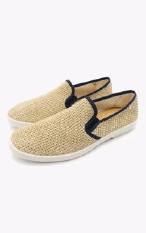 Mocassins effet raphia beige Rivieras - La Canadienne - Chaussures Textile Beige