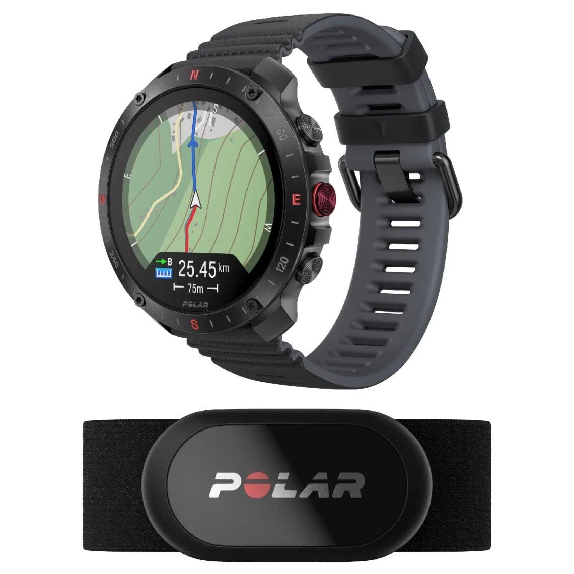 Montre Connectée Mixte 900110286 - POLAR Grit X2 Pro Black S-L + H10  | 3 Suisses