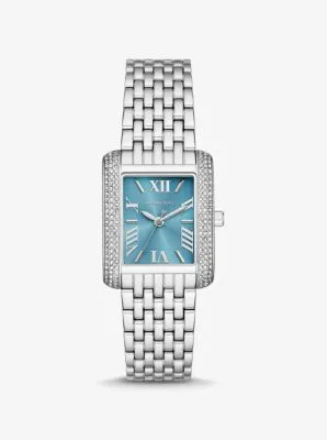 Petite montre Emery argentée à pierres pavées