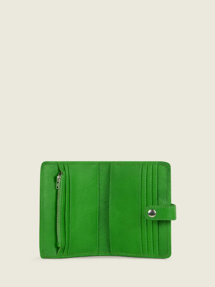 PORTEFEUILLE CUIR VERT LePortefeuille Jeanne Néon - Vert