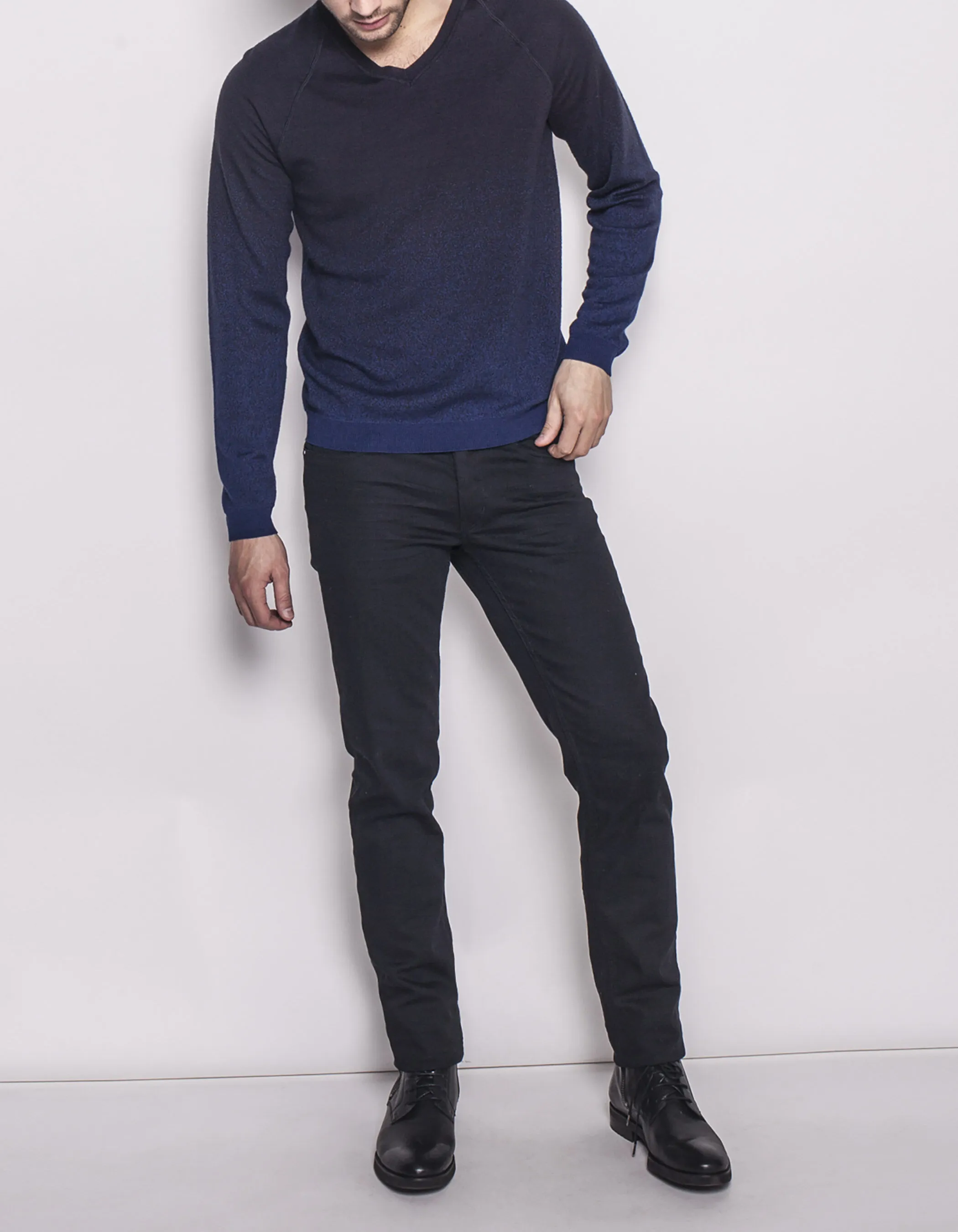 Pull col V homme