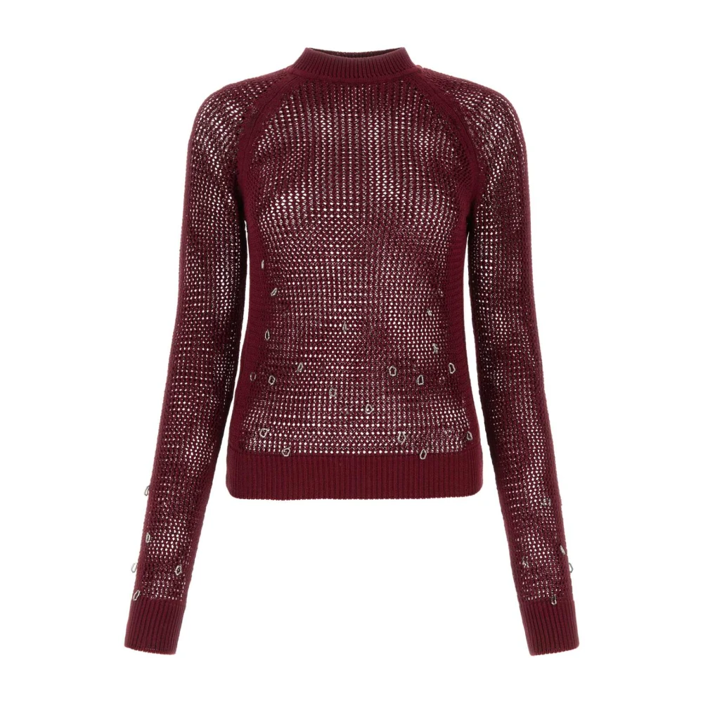 Pull en coton bordeaux