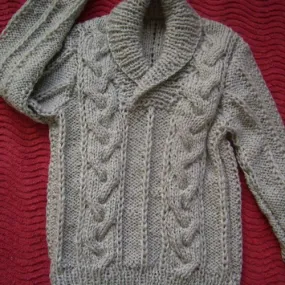 Pull garçon gris clair