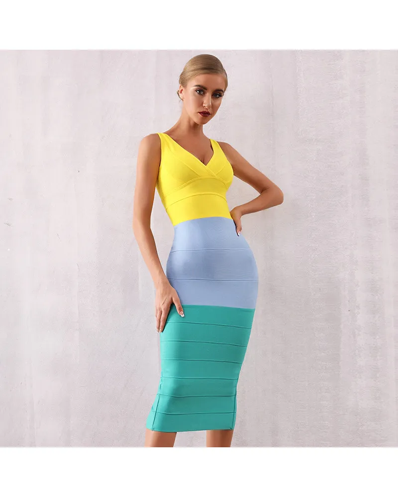 Robe bandage color block