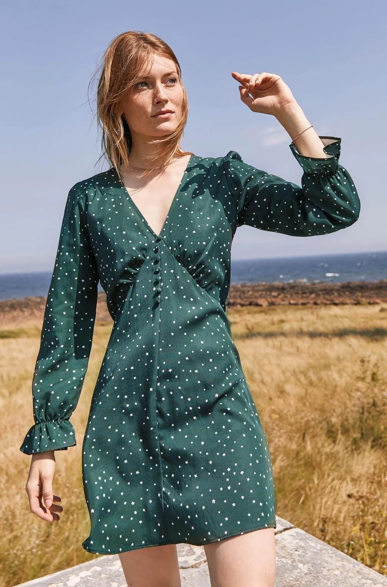 Robe Bérengère vert bouteille