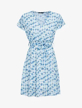 Robe imprimée en voile - bleu ciel