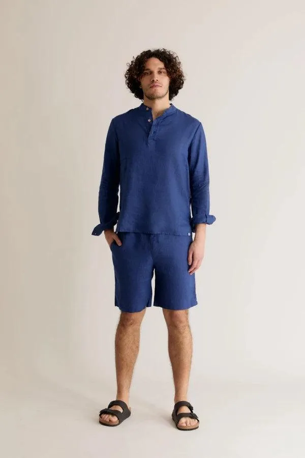 Short bleu marine en lin bio pour homme - Jerry