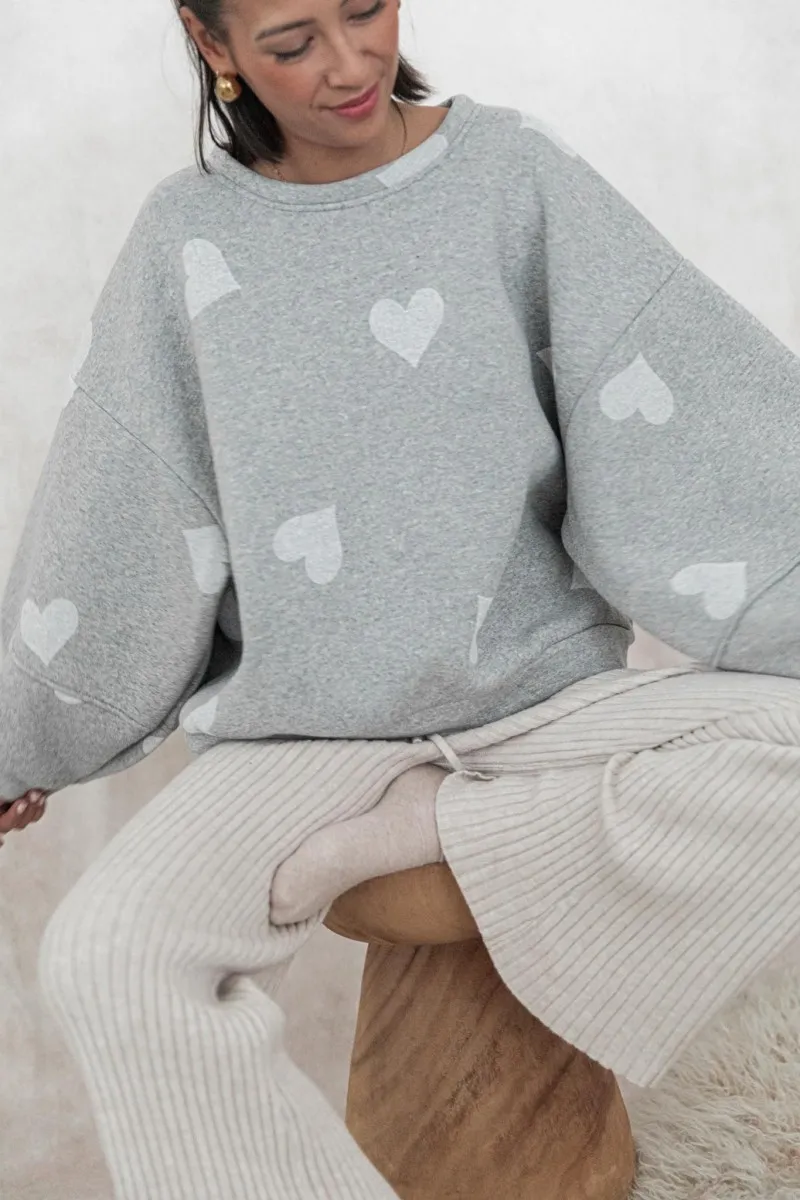 Sweat coeur manches ballons