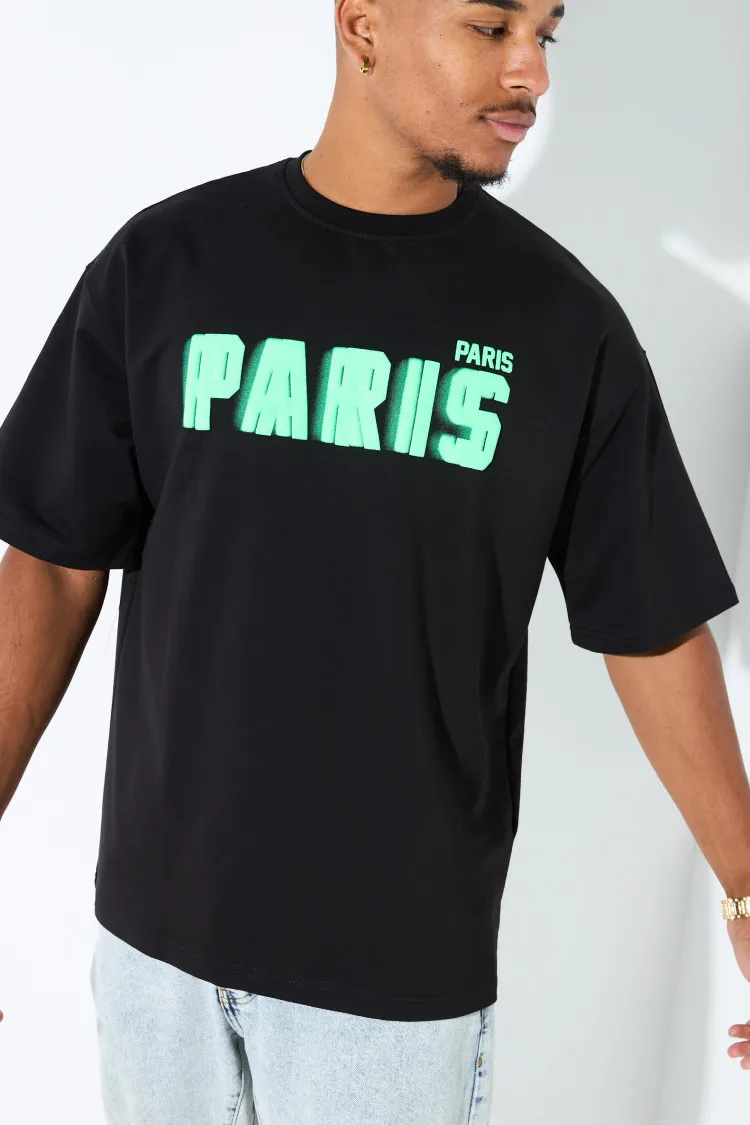 T-shirt noir " paris "
