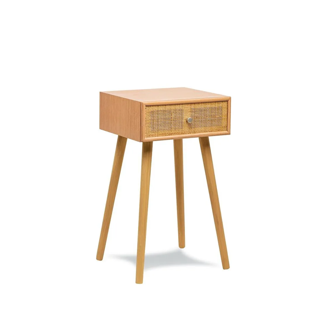 Table de chevet/appoint scandinave en bois tiroir Cannage Rotin Marron | 3 Suisses
