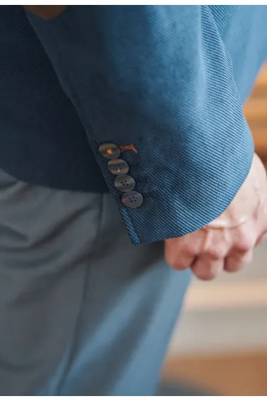 Veste ELOS aspect velours bleu Couleur Bleu Taille 48