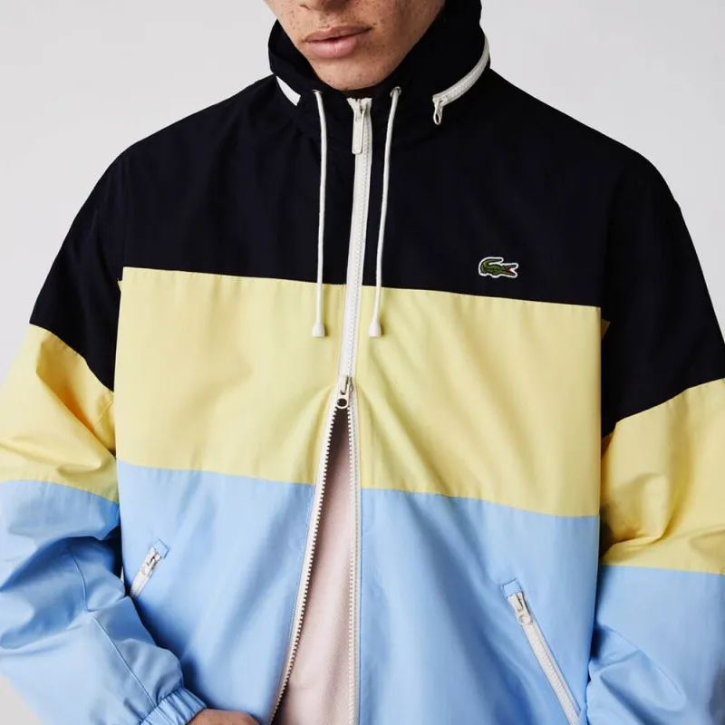 Veste Lacoste color-block légère et déperlante avec capuche dissimulée
