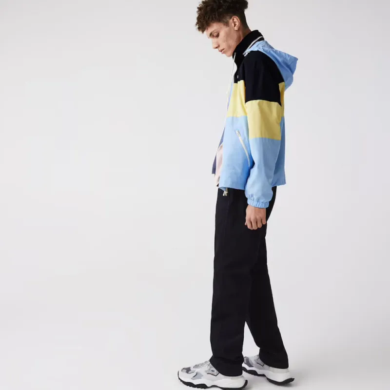 Veste Lacoste color-block légère et déperlante avec capuche dissimulée