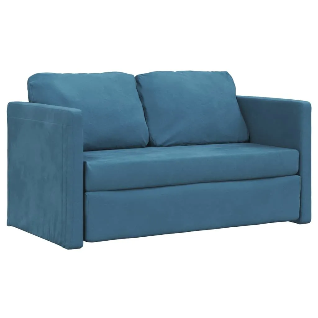 vidaXL Canapé-lit 2 en 1 bleu 122x204x55 cm velours | vidaxl-fr