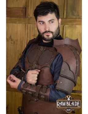 Épaulières Gothiques - Marron ⚔️ Boutique Épées