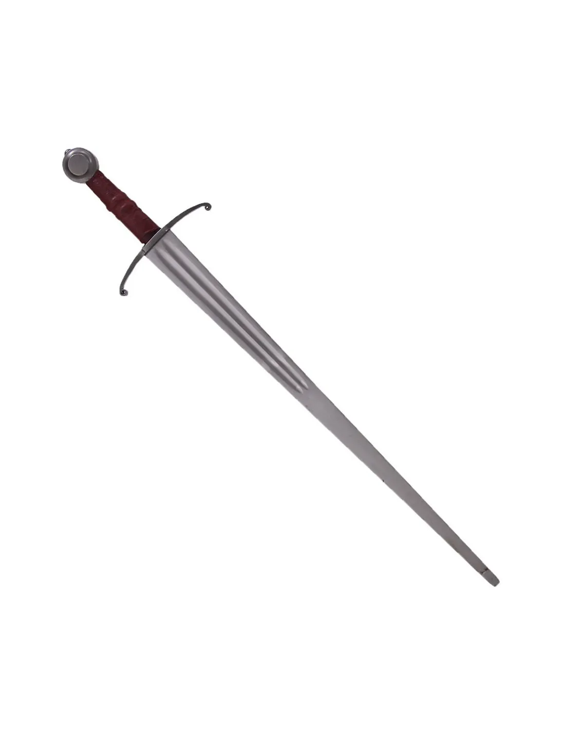Épée médiévale d'estoc à une main avec lame flexible et embout de sécurité pour